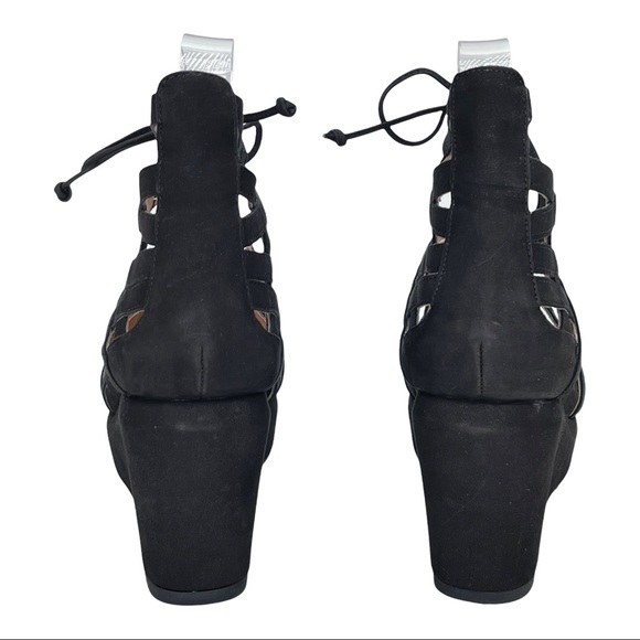 Gentle Souls Joy Black Leather Strappy Womens Wedge Sandals Size 8.5M - Picture 7 of 16